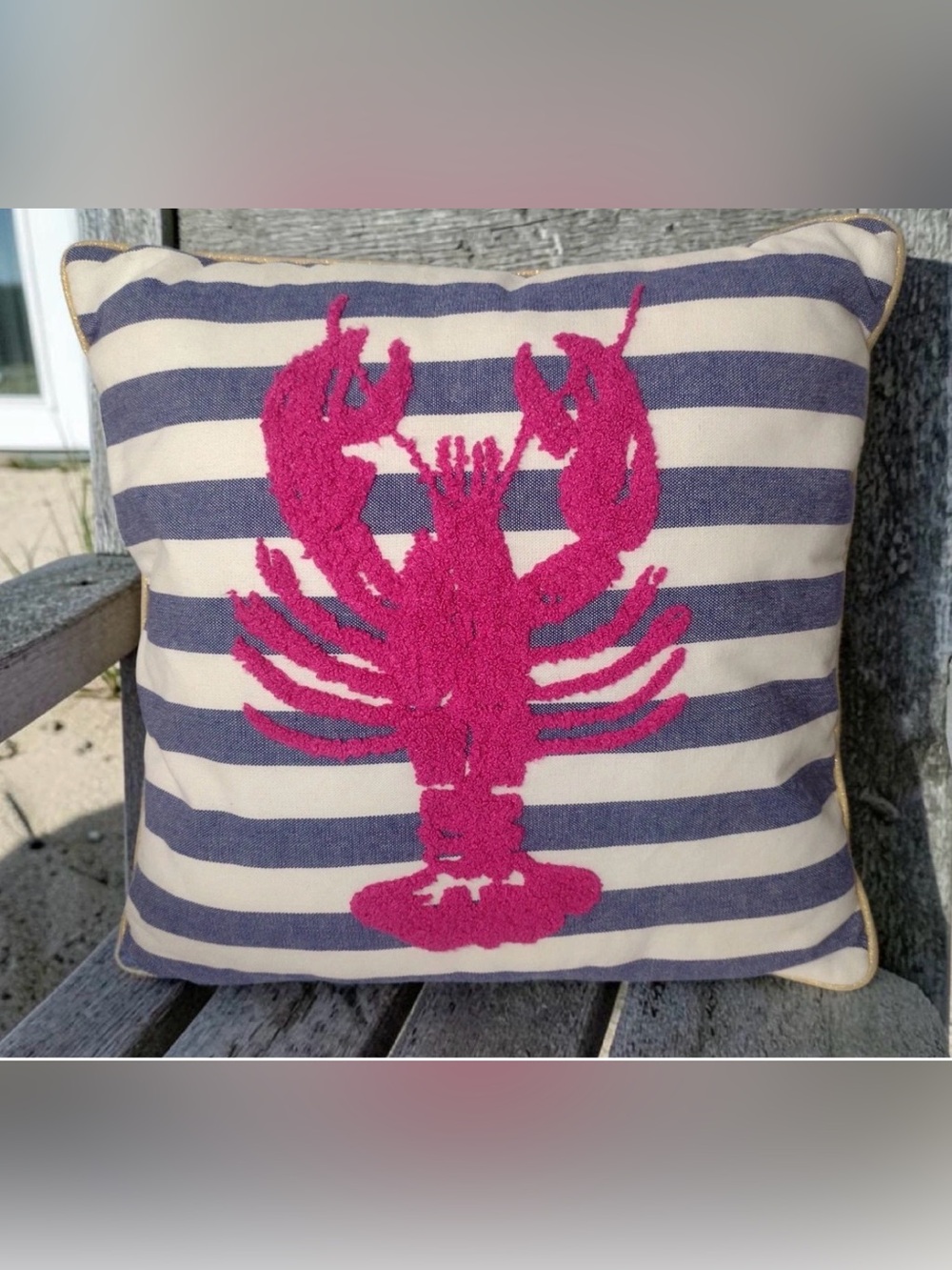 Target Nautical Stripe Lobster Throw Pillow - Navy, White, Pink